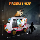 8ft Clown Ice Cream Truck Halloween Inflatable Decorations 73606755