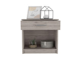 Nightstand 21"H, One Drawer, Low Shelf, Superior Top, Light Gray B097132928