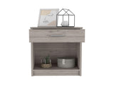Nightstand 21"H, One Drawer, Low Shelf, Superior Top, Light Gray B097132928