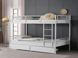 Twin Over Twin Convertible Bunk Bed with 2 Storage Drawers, Metal Bunk Bed Can 65723139