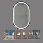 ZUN 20X32inch Bathroom Led Classy Vanity Mirror with focused backplane,Black aluminum alloy frame,High W1992P211244