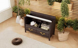 TREXM Shoe Bench with Removable Cushion, Entryway Bench with Hidden Storage for Entrance and Living N715P198567L