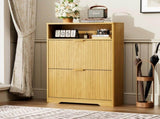 Shoe Cabinet Storage for Entryway Hidden Shoes Storage Cabinet with 2 Flip Drawers, Tall Free W1162P384346