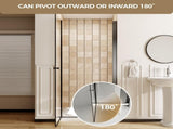 34-34.8" W x 72" H Matte Black Frameless Pivot Shower Door, 1/4" Clear SGCC Tempered Glass, T5595P465574