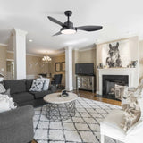 47 Inch Ceiling Fan with 22W LED Light and Remote Control 6 Speeds Reversible DC Motor for Bedroom W934P288498