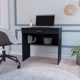 ZUN Black Storage Desk with Drawer and Shelf B062P175189