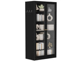Metal Kitchen Pantry - 72" Tall Storage with 5 Adjustable Shelves, Black Freestanding T2398P504064