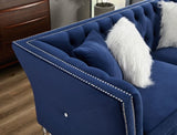 ZUN L8085 three-seater sofa Navy Blue W30843391