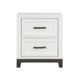 White Finish Nightstand with 2x Storage Drawers Wooden Bedroom Furniture 1pc B011P255283