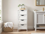 4-Drawer Painted MDF Bathroom Cabinet 11.82*11.82*32.29in White 28745738