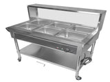 6-Pan Commercial Food Warmer with Dividers, Professional Buffet Catering Food Warmer, Electric Steam 85031042
