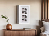 Jewelry Mirror Cabinet PVC Wood Grain Coating Photo Storage Damp-proof, White 95037170