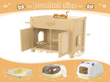 Cat Litter Box Enclosure, Hidden Cat Litter Box Furniture with Scratching Board Doors and Storage 01636746