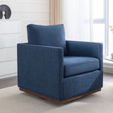 ZUN Mid Century Modern Swivel Accent Chair Armchair for Living Room, Bedroom, Guest Room, Office, Blue WF315697AAU