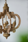 Farmhouse Chandelier, 6-Light Wood Chandelier Pendant Light Fixture with Adjustable Chain for Dining W2078137919
