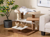 2-in-1 Cat Stairs & Tree - 4-Tier Platforms with Sisal Scratching Posts, Gray 89318685
