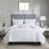 King/Cal King 4 Piece Cotton Seersucker Duvet Cover Set B035129171