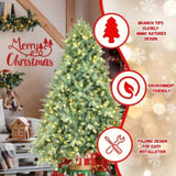 Artificial 5ft Blue green Tint Christmas Tree with 1194 PE/PVC Mixed Branch Tips, 300L warm white 30743739