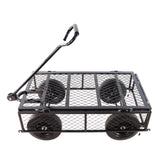 (Black solid wheels wagon cart) Solid wheels Tools cart Wagon Cart Garden cart trucks make it easier W227P162450