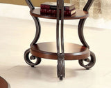 Traditional Style Brown Cherry 1pc SIDE TABLE Open Bottom Shelf Ornate Design Living Room Furniture B011P203062