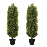 ZUN Hot Sell High quality decoration topiary plants Artificial Green taper eucalyptus green plants 2pcs W2945P220573