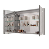 ZUN Bathroom Medicine Cabinet with Lights, 36×24 Inch LED Medicine Cabinet with Mirror, Double Door W1738P145172