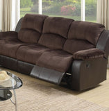 Motion Loveseat 1pc Living Room Furniture Chocolate Padded Suede w. Faux Leather Plush Cushion Couch B011P205233