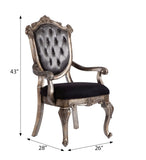 Silver Grey and Antique Platinum Tufted Arm Chair B062P209235