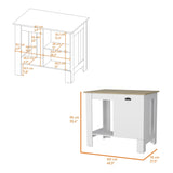 Lander Kitchen Island with Single Door and Lower Open Shelf B128P148925