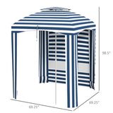 Outdoor Umbrella-Blue White 84736791