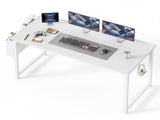 55" Home Office Desk, Computer Desk with Storage Bag & Hook, Waterproof Top & Metal Frame, Modern 03276990