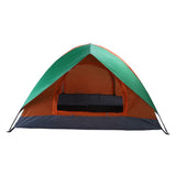 ZUN 2-Person Double Door Camping Dome Tent Orange & Green 63373900