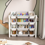 Kids Toy Organizer with 12 Bins, Multi-functional Nursery Organizer Kids Furniture Set Toy W509P288471