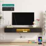 ZUN Floating TV Stand Wall Mounted with 16 Color LEDs,69" Modern TV Stand, Floating TV Cabinet W1321P237658