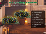 Lifelike Artificial Christmas Tree with 8 Lighting Modes, 50 Warm LEDs, Auto Timer & IP44 17801308