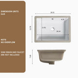 Rectangular Undermount Bathroom Sink Vessel Sink,Undermount Bathroom Sink Rectangle, White Ceramic W3402P326494