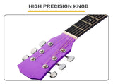 Purple 41-inch Dreadnought barrel-shaped cutaway acoustic guitar with pick, strings, capo, gig bag, 39878185