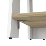 Cabinet 29.7H", Four Shelves, Vertical, Light Oak / White B097133248