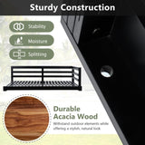 TOPMAX Country Patio Wooden Twin Size Swing Daybed Porch Swing Frame with 4pcs 96-inch Hemp Ropes N717P265856B