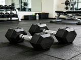 2 X 15lbs Hex Dumbbell Set for Home Gym Workout Rubber Weights with Non-Slip Handles Anti-Roll 92492418
