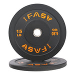 ZUN Weight Plates, Rubber Bumper Plates, 2 Inch Steel Insert 15lb Bundle Options Available for Home Gym 01039735