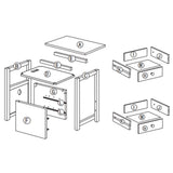 End Table with Charging Station, Narrow Sofa Side Table, Wooden Nightstand, Bedroom Living Room W2181P152443