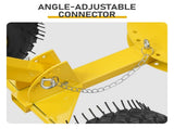 36" x 18" Manual Snow Pusher with T-Handle, Black Blade, Yellow Shaft & Yellow Wheel Hub, Iron 78540796