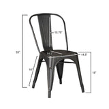 ZUN 2pc Modern Metal Dining Room Kitchen Bar Chairs Contemporary Aesthetic Finish 18-inch Seat Height B011P238137