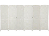 6FT Tall 6-Panel Folding Room Divider, White Weave Privacy Screen with Portable Partition Wall for 33669644