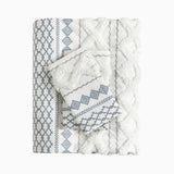 Full/Queen Cotton Printed Duvet Cover Set with Chenille B03596509