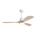 ZUN 52 Inch Ceiling Fan With Dimmable Led Light 6 Speed Remote 3 Wood Blade Reversible DC Motor For W934P145941