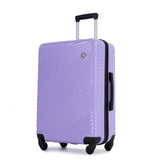 3 Piece Luggage Sets PCABS Lightweight Suitcase with Two Hooks, Spinner Wheels, Light 10098244