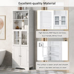 ZUN White Tall Storage Cabinet with Shelves and Doors for Bathroom, Kitchen and Living Room, MDF Board WF295070AAK