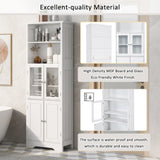 ZUN White Tall Storage Cabinet with Shelves and Doors for Bathroom, Kitchen and Living Room, MDF Board WF295070AAK